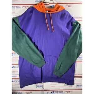 Vintage Priority Male Colorblock Hoodie 100% Acrylic Rare 80s 90s Pullover